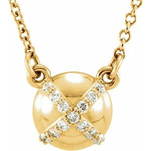 Ladies Natural Diamond "X" 16 1/ Necklace (I1, G-H) — 14K Yellow Gold