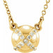 Ladies Natural Diamond "X" 16 1/ Necklace (I1, G-H) — 14K Yellow Gold