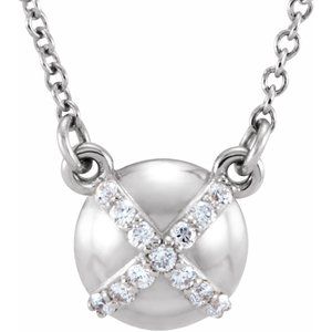 Ladies Natural Diamond "X" Necklace (SI2-SI3, G-H) — Platinum