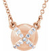 Ladies Natural Diamond "X" 16 1/ Necklace (I1, G-H) — 14K Rose Gold