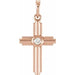 Ladies Natural Diamond Cross Pendant (I1, G-H) — 14K Rose Gold