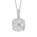 LADIES PENDANT 0.50CT ROUND/BAGUETTE DIAMOND 14K WHITE GOLD