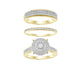 LADIES TRIO SET 0.50CT ROUND DIAMOND 10K YELLOW GOLD