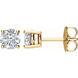 Ladies Natural Diamond Earrings (I2, I-J) — 14K Yellow Gold