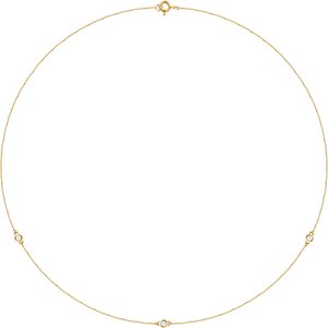 Ladies Natural Diamond 7-Station Necklace (I1, H+) — 14K Yellow Gold