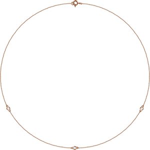 Ladies Natural Diamond 7-Station Necklace (I1, H+) — 14K Rose Gold