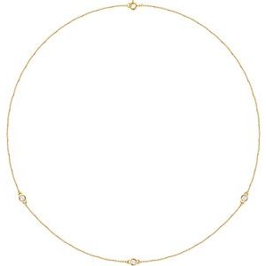 Lab-Grown Diamond Bezel-Set Station Necklace