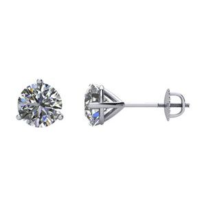 Ladies Natural Diamond Cocktail-Style Stud Earrings (Si1, G-H) — Platinum