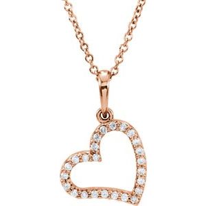 Ladies Natural Diamond Necklace (I1, G-H) — 14K Rose Gold