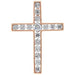 Ladies Natural Diamond Cross Pendant — 14K Rose Gold