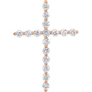 Lab-Grown Diamond Cross Pendant - Style R42307