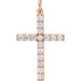 Ladies Natural Diamond Cross Pendant (I1, G-H) — 14K Rose Gold