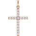 Ladies Natural Diamond Cross Pendant (I1, G-H) — 14K Rose Gold