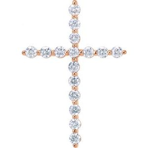 Lab-Grown Diamond Cross Pendant - Style R42307