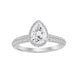 LADIES RING 1.25CT ROUND/PEAR DIAMOND 14K WHITE GOLD(SI QUALITY) (CENTER STONE 4 CT PEAR DIAMOND)