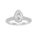 LADIES RING 1.25CT ROUND/PEAR DIAMOND 14K WHITE GOLD(SI QUALITY) (CENTER STONE 4 CT PEAR DIAMOND)