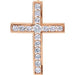 Ladies Natural Diamond Cross Pendant — 14K Rose Gold