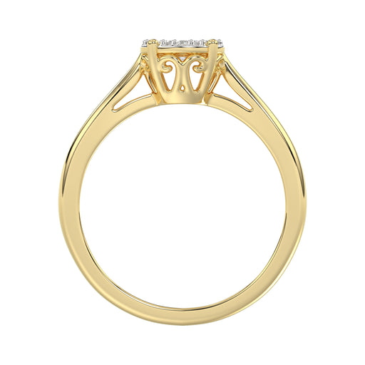 10K Yellow Gold Diamond Cluster Ring For Women 0.25Ct Round Diamond Fashion Ring
