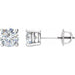 Ladies Natural Diamond Stud Earrings (Si1, G-H) — 14K White Gold