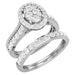 LADIES BRIDAL SET 1.00CT ROUND DIAMOND 14K WHITE GOLD