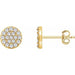 Ladies Natural Diamond Cluster Earrings — 14K Yellow Gold