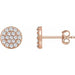 Ladies Natural Diamond Cluster Earrings — 14K Rose Gold