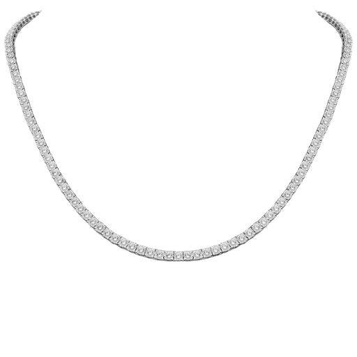 LADIES NECKLACE 8.00CT ROUND DIAMOND 10K WHITE GOLD