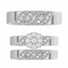 Sterling Silver Diamond Trio Ring Set 0.33Ct Round Women Bridal Engagement Wedding Set Fine Jewelry Gift