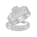 Ladies Diamond Trio Bridal Set In Sterling Silver With 0.33CT Round Diamond