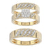 LADIES TRIOS SET 0.33CT ROUND DIAMOND 10K YELLOW GOLD