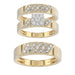 LADIES TRIOS SET 0.33CT ROUND DIAMOND 10K YELLOW GOLD
