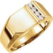 Ladies Natural Diamond 10.5x10 mm Geometric Signet Ring — 14K Yellow Gold