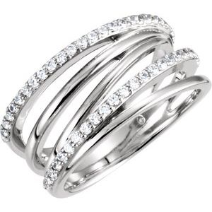 Ladies Natural Diamond Ring (SI1, G-H) — Platinum