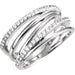 Ladies Natural Diamond Ring — 14K White Gold
