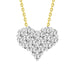 Elegant 10K Yellow Gold Diamond Heart Pendant 0.30Ct Round Diamond Pendant With Chain For Women