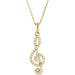 Ladies Natural Diamond Petite Treble Clef Necklace (I1, G-H) — 14K Yellow Gold