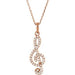 Ladies Natural Diamond Petite Treble Clef Necklace (I1, G-H) — 14K Rose Gold