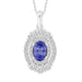 LADIES PENDANT 1.13CT ROUND DIAMOND 14K WHITE GOLD (CENTER STONE 0.80 CT OVAL DIAMOND)
