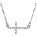 Ladies Natural Diamond Sideways Cross Necklace (I1, G-H) — 14K White Gold