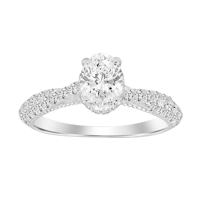 LADIES RING 1.25CT ROUND DIAMOND 14K WHITE GOLD (SI QUALITY)