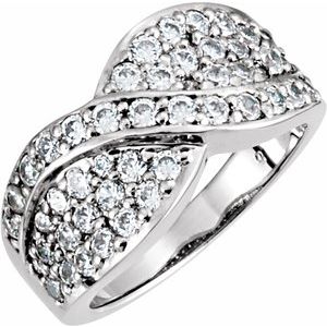 Ladies Natural Diamond Ring (I1, G-H) — 14K White Gold