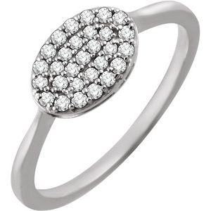 Ladies Natural Diamond Cluster Ring (I1, H+) — 14K White Gold