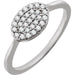 Ladies Natural Diamond Cluster Ring (I1, H+) — 14K White Gold
