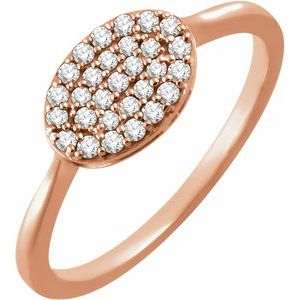 Ladies Natural Diamond Cluster Ring (I1, H+) — 14K Rose Gold