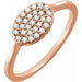 Ladies Natural Diamond Cluster Ring (I1, H+) — 14K Rose Gold