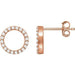 Ladies Natural Diamond Circle Earrings — 14K Rose Gold