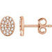 Ladies Natural Diamond Cluster Earrings — 14K Rose Gold