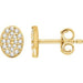 Ladies Natural Diamond Cluster Earrings — 14K Yellow Gold