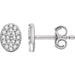 Ladies Natural Diamond Cluster Earrings — 14K White Gold