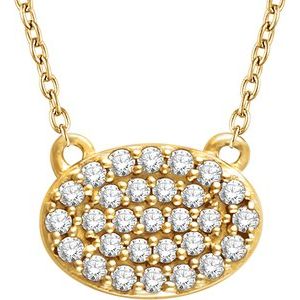 Ladies Natural Diamond Cluster Necklace (I1, H+) — 14K Yellow Gold